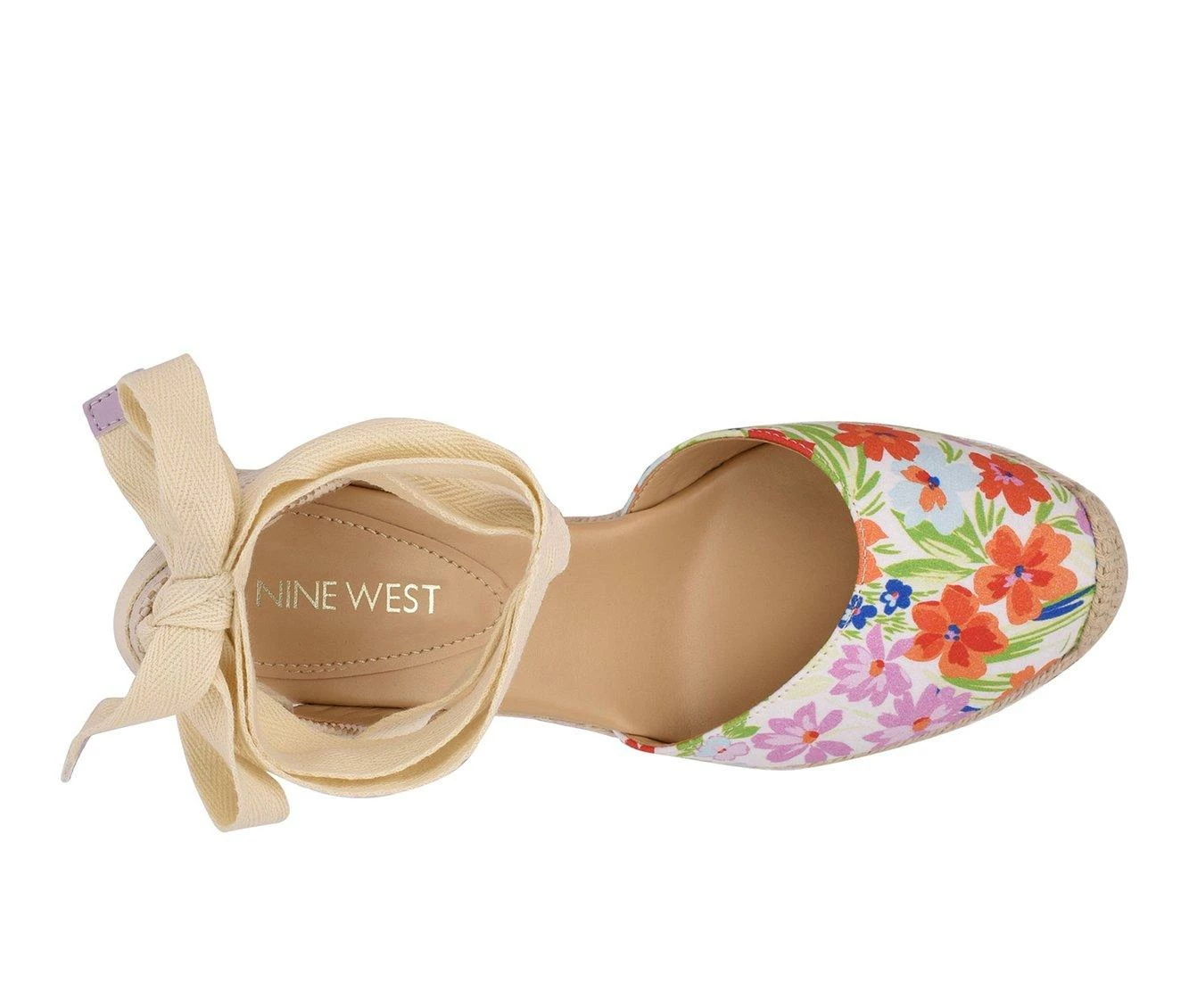 Cheap π Women's Nine West Frienda Wedges Whtie Floral β - Image 5