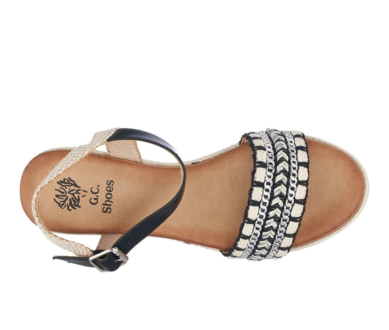 Cheapest π Women's GC π Shoes Cheri Espadrille Wedge π©΄ Sandals Black βοΈ - Image 5