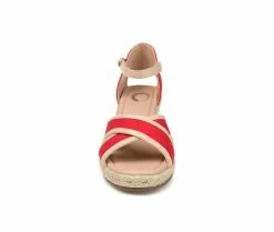 Hot Sale 🛒 Women's Journee Collection Brene Espadrille Wedges Red 👏 -b.o.c Sales 4 1565