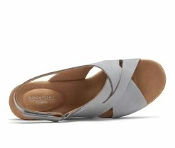 Wholesale ✔️ Women's Rockport Briah Slot Sling Wedge 🩴 Sandals Blue Chambray 🌟 -b.o.c Sales 4 1575