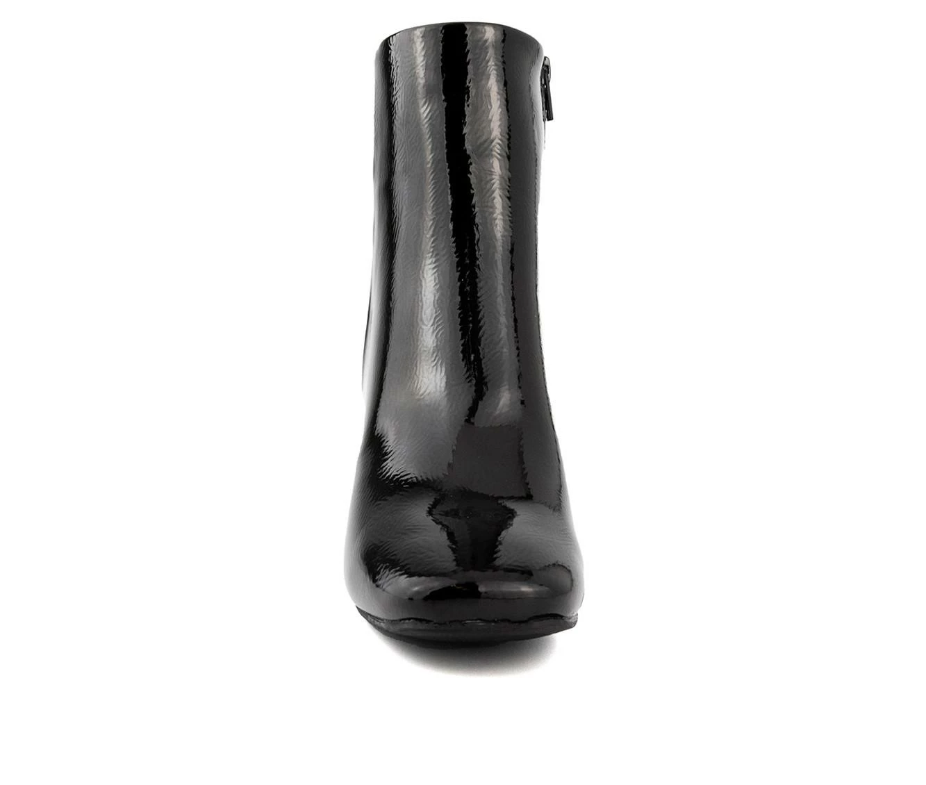 Buy 𧨠Women's Sugar Elly Heeled Booties Black Patent ⨠- Image 5
