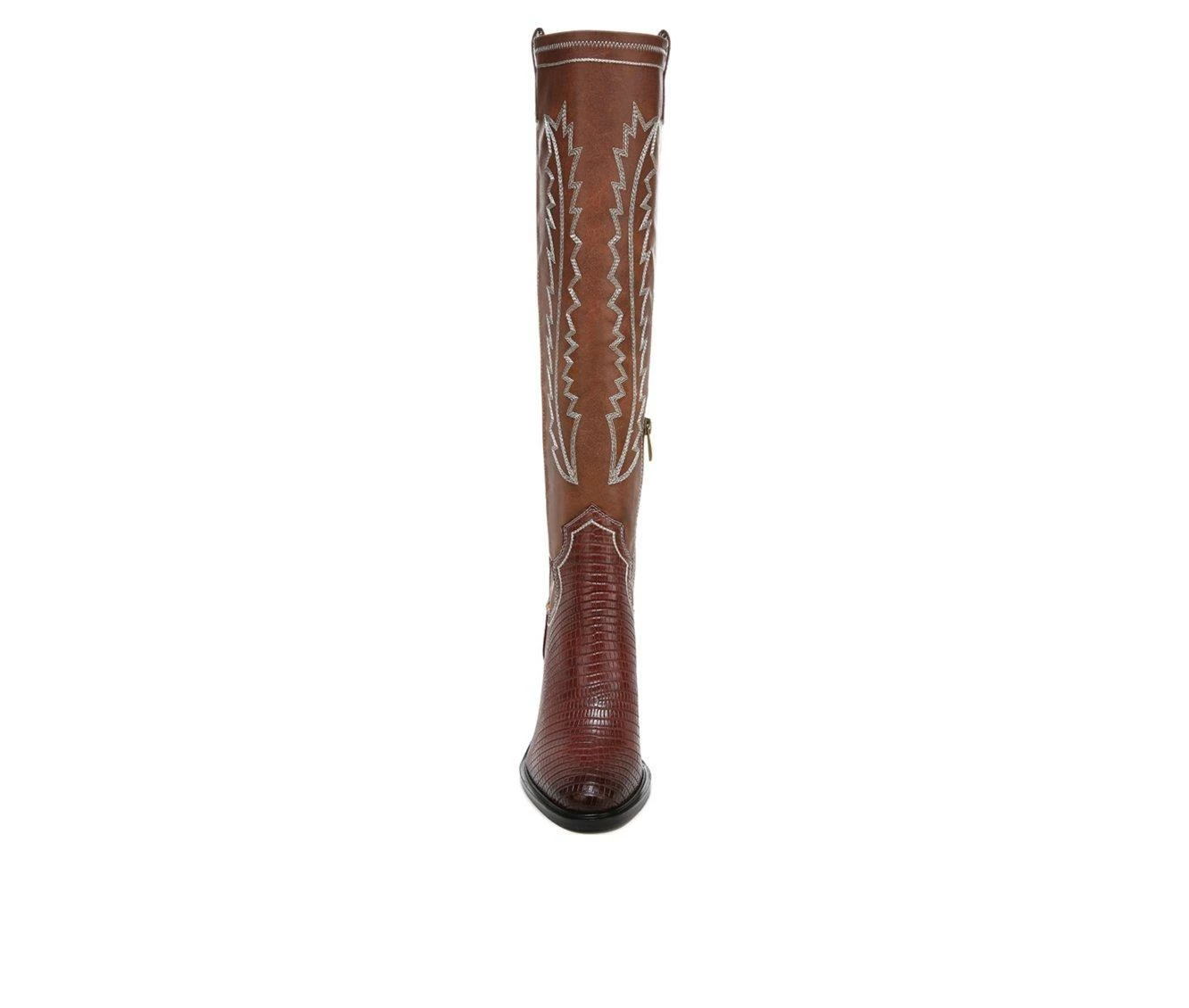 Outlet β€οΈ Women's Franco Sarto Glenice Knee High Heeled Western π₯Ύ Boots Brown π 7 Outlet β€οΈ Women's Franco Sarto Glenice Knee High Heeled Western π₯Ύ Boots Brown π - Image 5