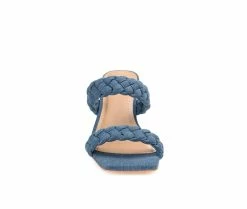 New 🥰 Women's Journee Collection Bronte 👗 Dress 🩴 Sandals Denim 👍 -b.o.c Sales 4 410