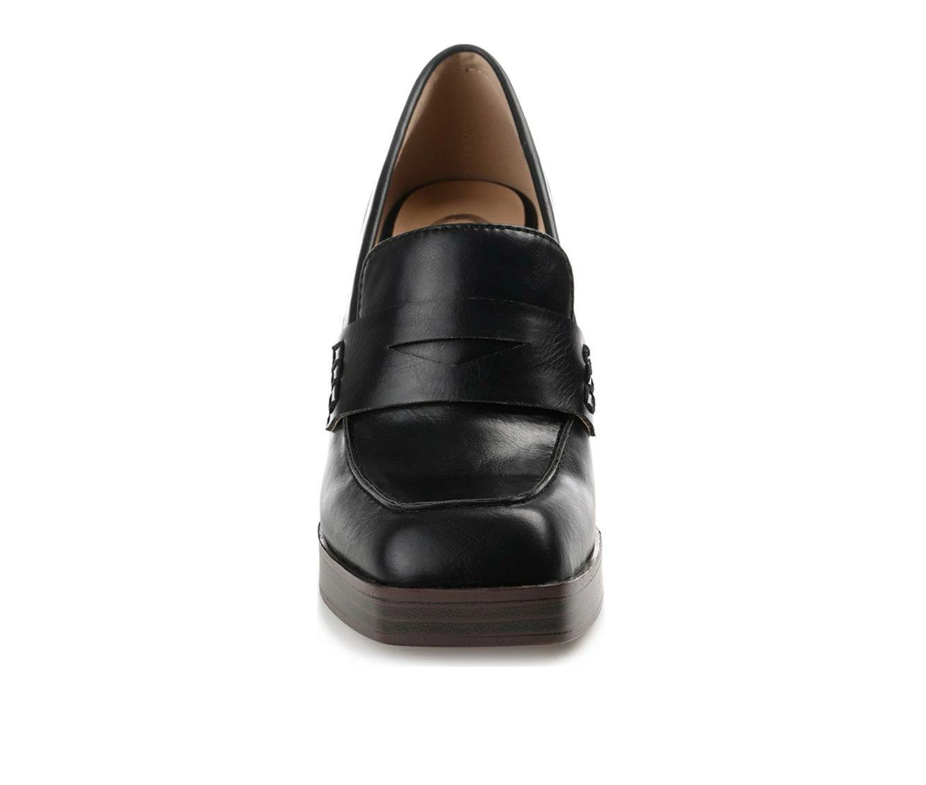 Best Sale π― Women's Journee Collection Ezzey Block Heel Platform Loafers Black β - Image 5
