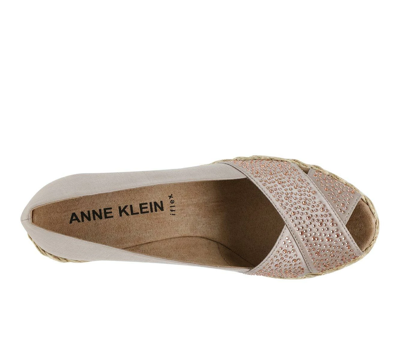 Coupon π Women's Anne Klein Ezzie-C Peep Toe Espadrille Wedges Natural π - Image 6