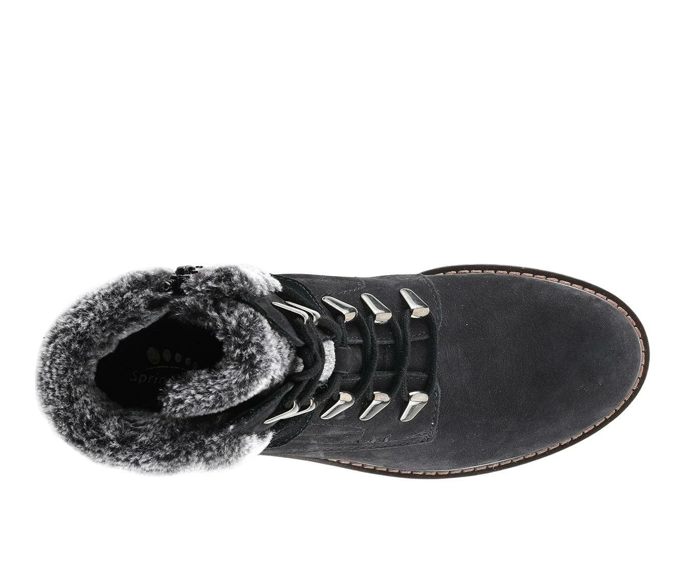 Best Sale π Women's SPRING STEP Cini Combat Booties Black Nubuck π - Image 6