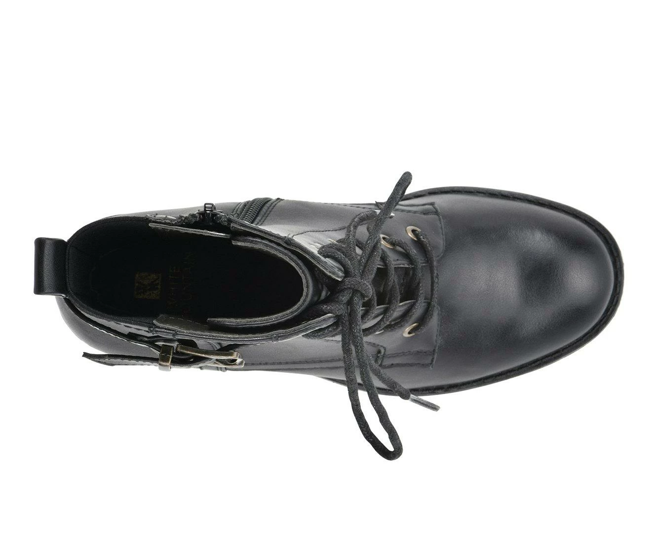 Best Sale π Women's White Mountain Bradley Lace Up Heeled Booties Black π - Image 6