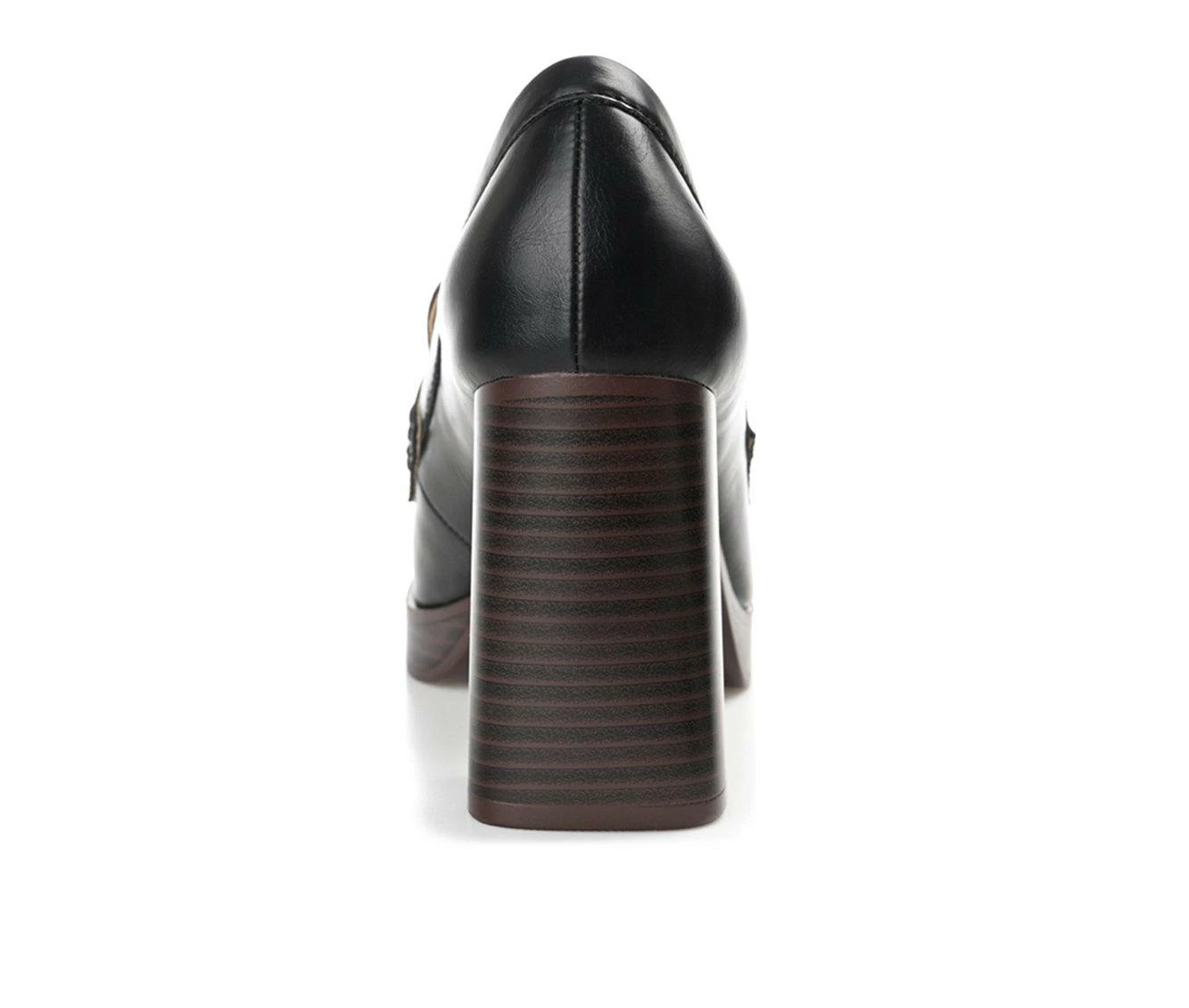 Best Sale π― Women's Journee Collection Ezzey Block Heel Platform Loafers Black β - Image 6