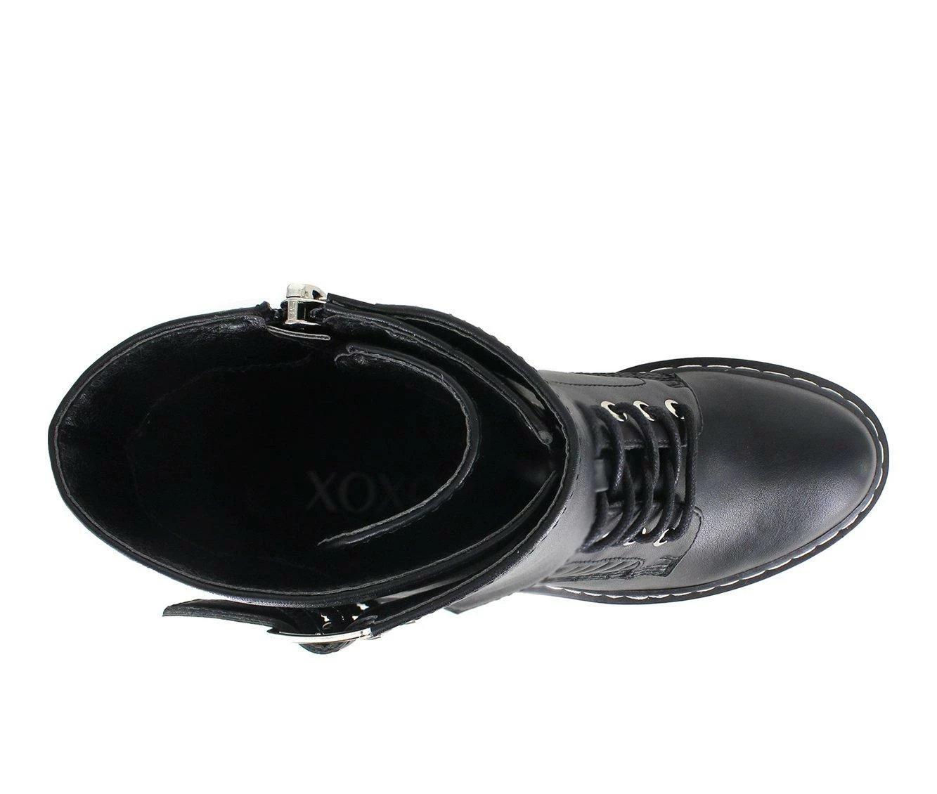 Best Sale β Women's XOXO Jackie Heeled Combat Booties Black π - Image 6